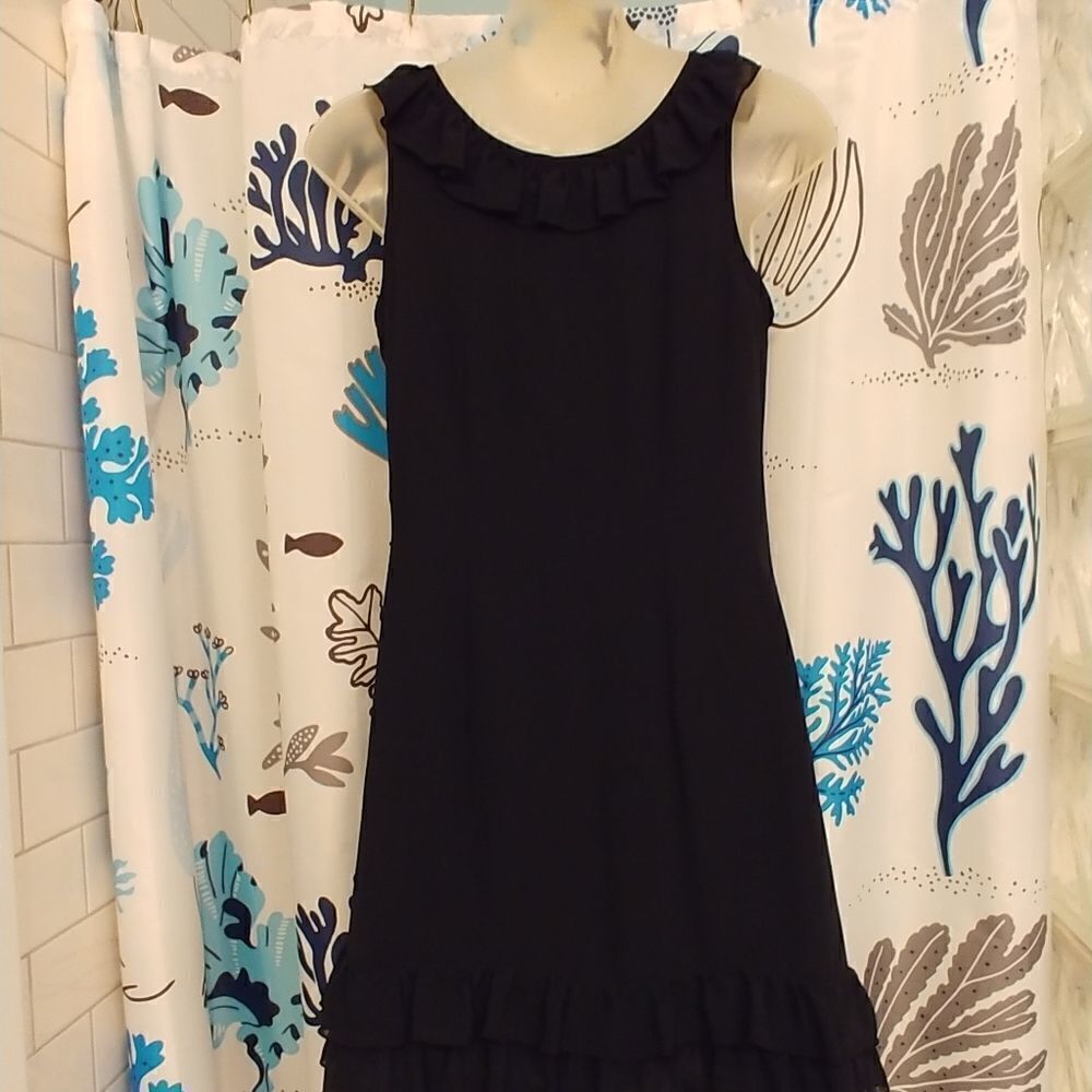 Xhilaration Black Crepe Ruffled Flamenco Dress - Picture 4 of 8